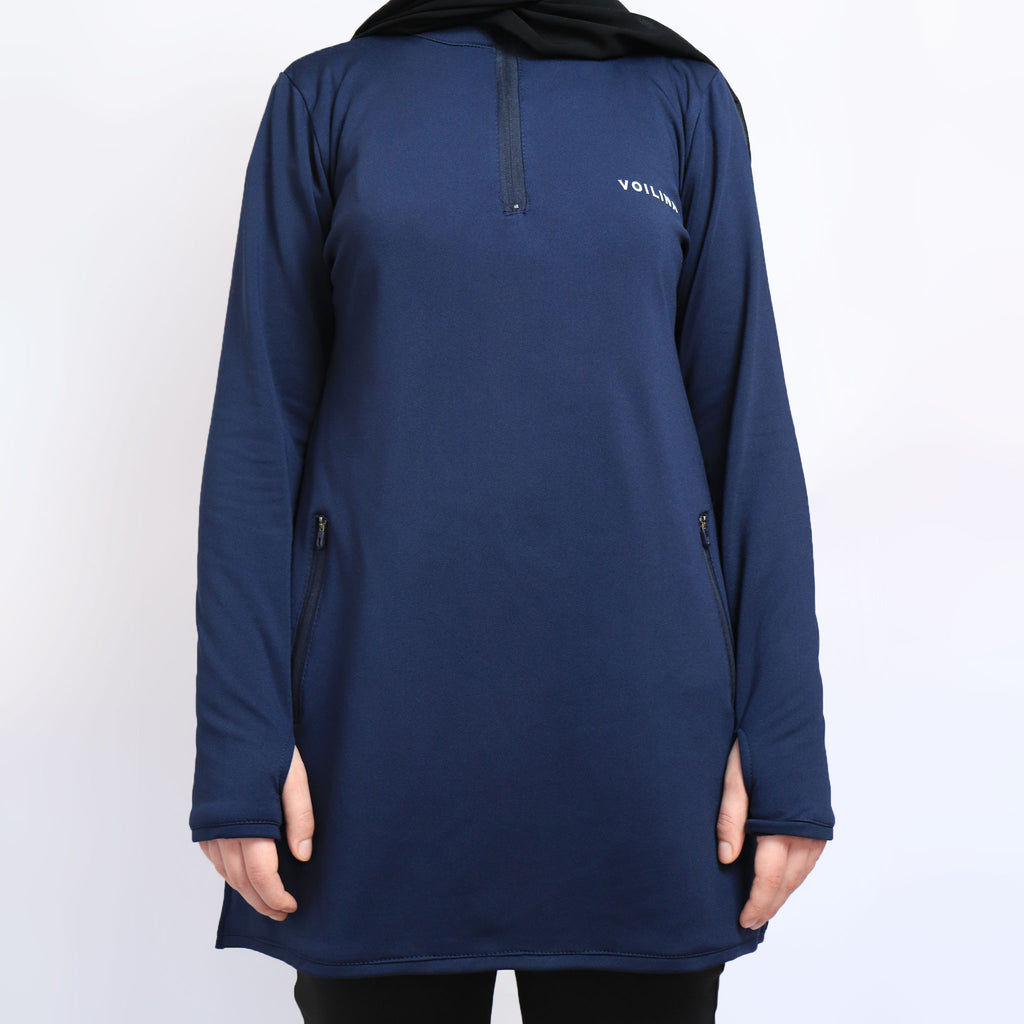 modest half zip top + Joggers