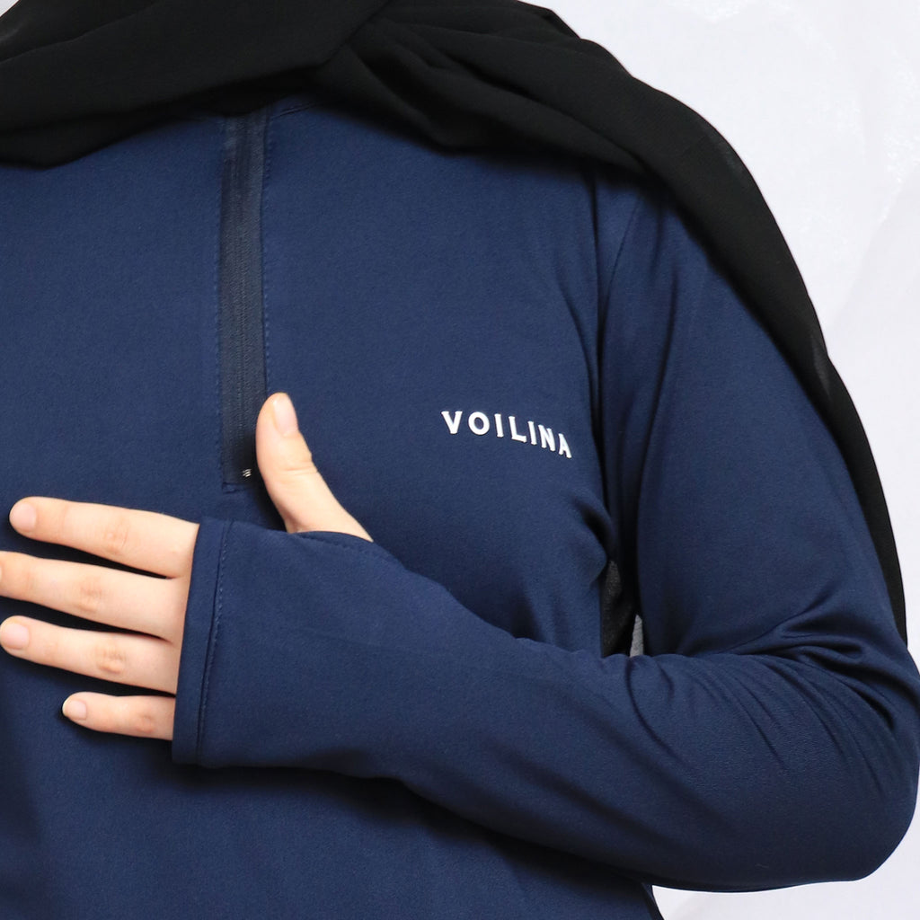 modest half zip top + Joggers