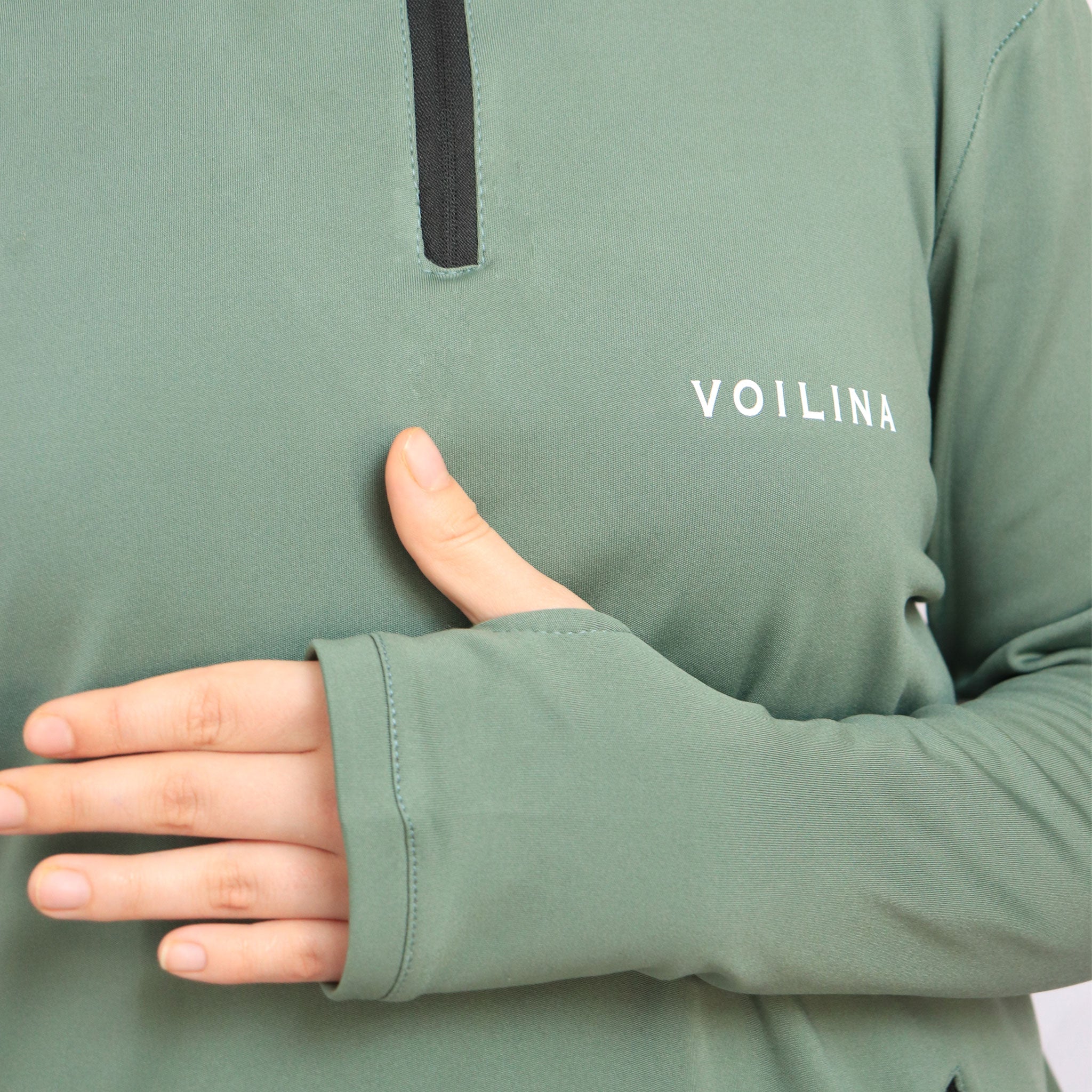 modest half zip top + Joggers